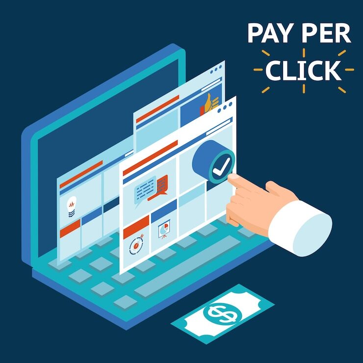 pay per click infographics illustration touch your finger screen laptop 1284 45929 large | ads | ads